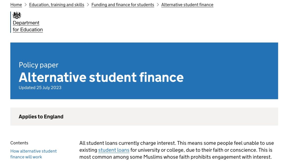 Second opinion on the UK Government’s Recent announcement of ‘Halal’ Student Loans: A Hanafi School of Thought perspective