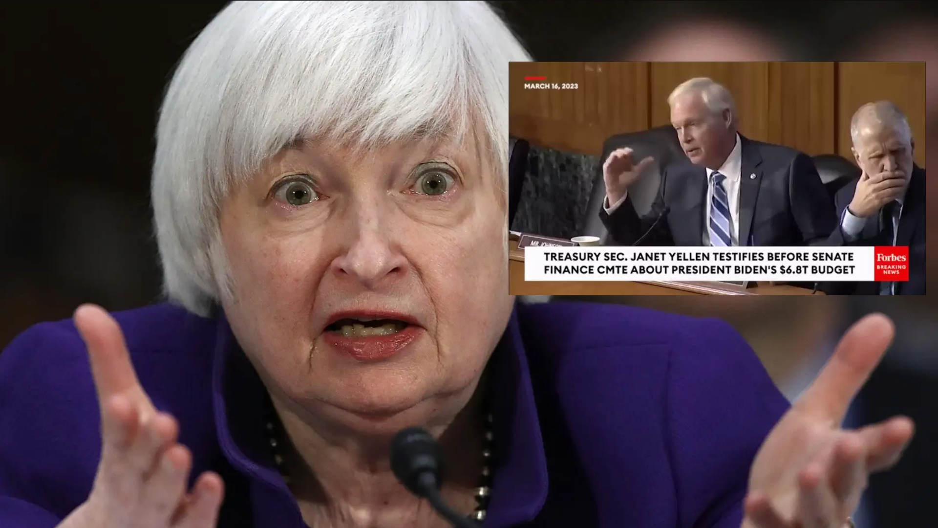 Sen. Ron Johnson to Janet Yellen:  “You are going to drive the debt to $50 Trillion? “