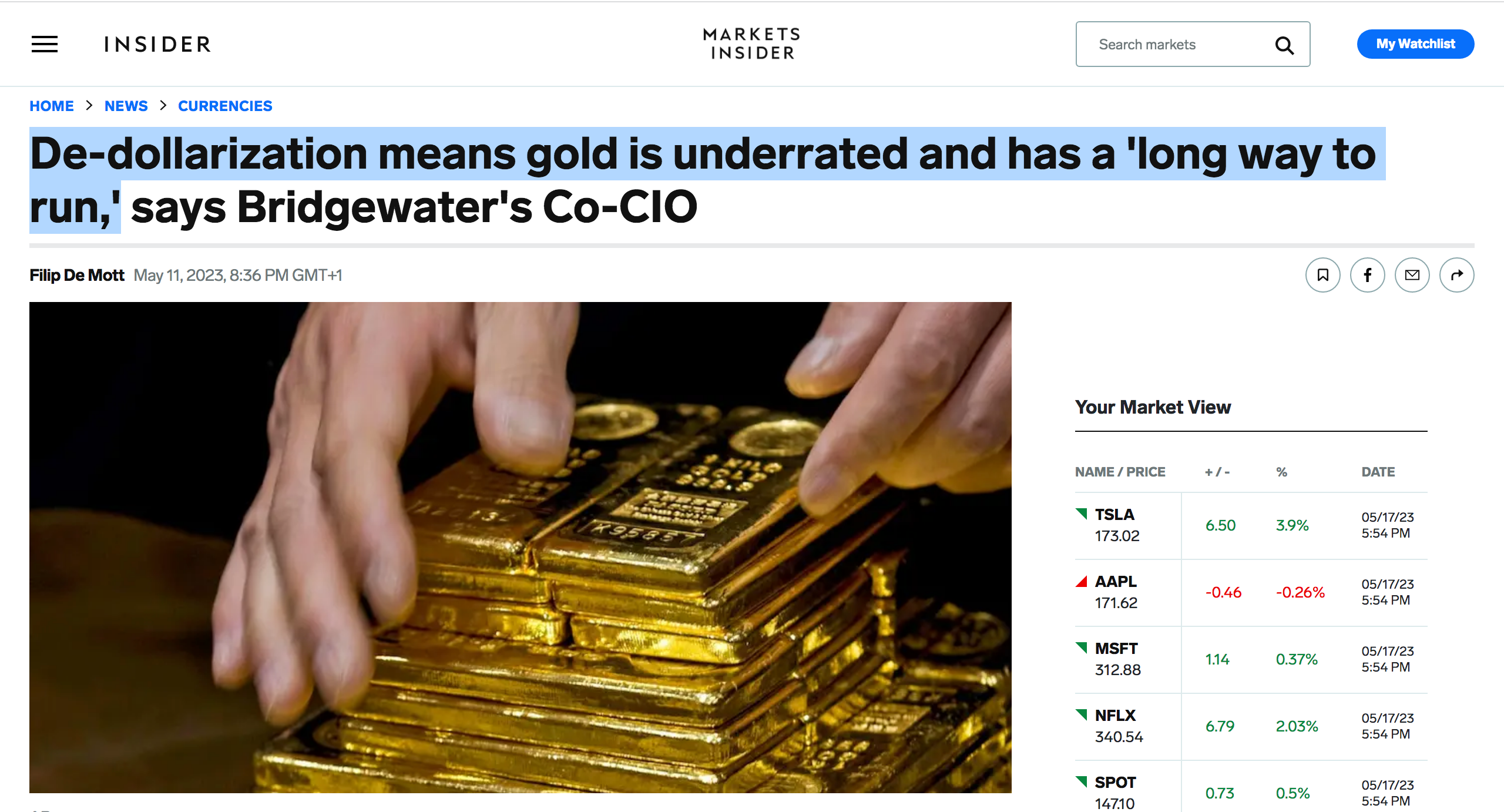 De-dollarisation means gold is underrated and has a ‘long way to run,’